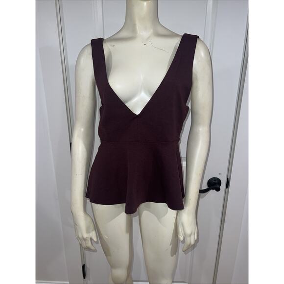 Silence + noise Plum Peplum Top medium - Picture 1 of 6